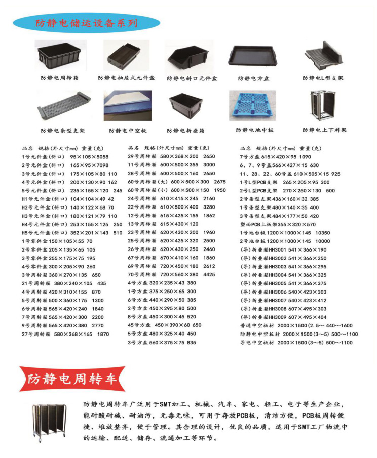 防静电储运设备系列、防静电周转车